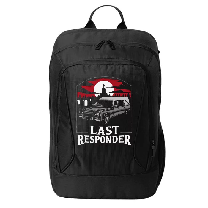 Last Responder Hearse Funny Dark Humor Morbid Death Alt Goth City Backpack