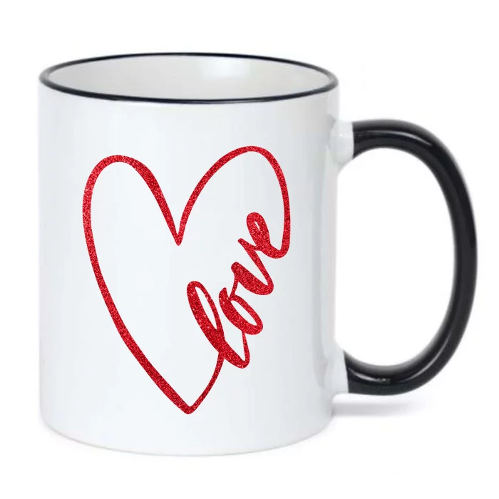 Love Romantic Heart Black Color Changing Mug