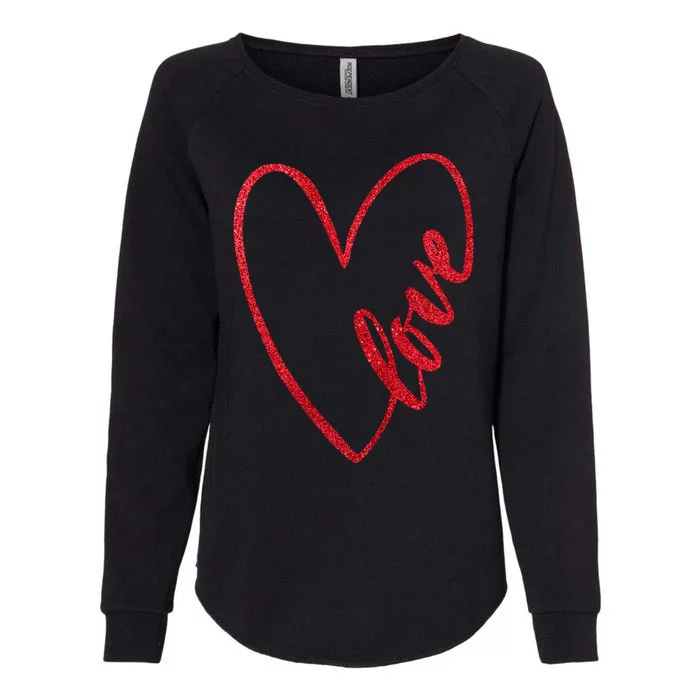 Love Romantic Heart Womens California Wash Sweatshirt