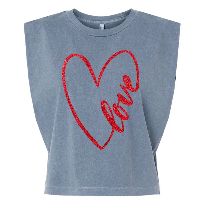 Love Romantic Heart Garment-Dyed Women's Muscle Tee