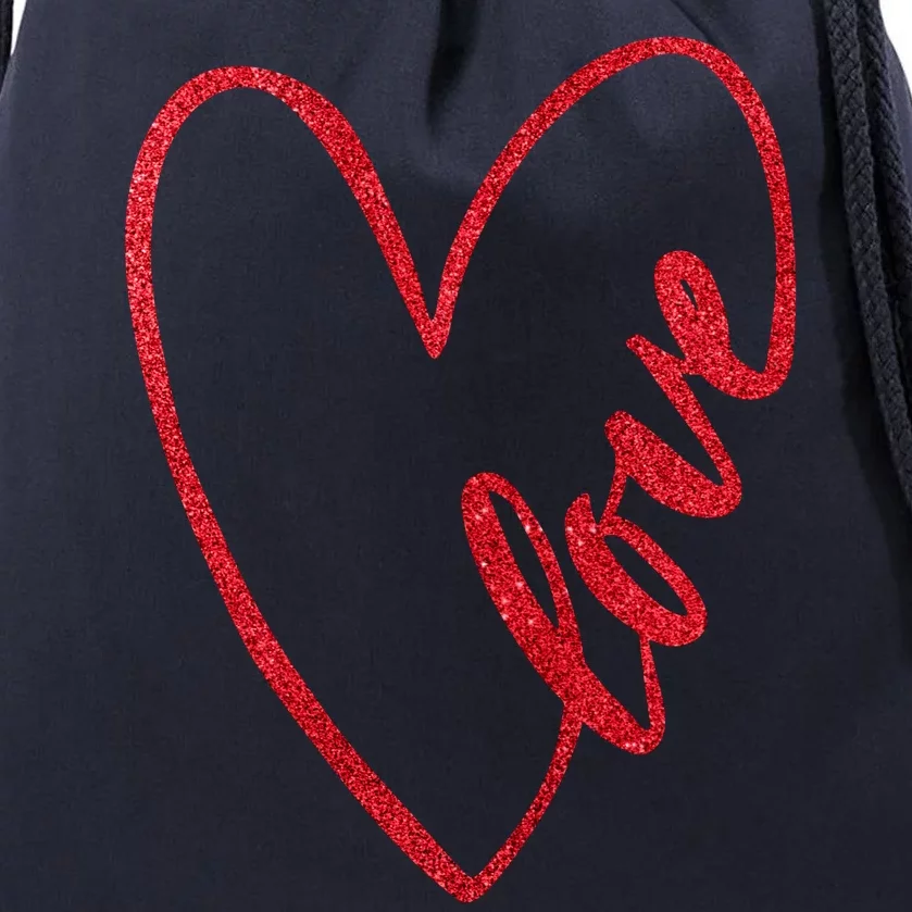 Love Romantic Heart Drawstring Bag