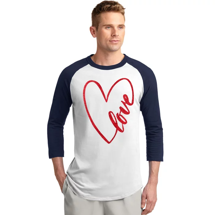 Love Romantic Heart Baseball Sleeve Shirt