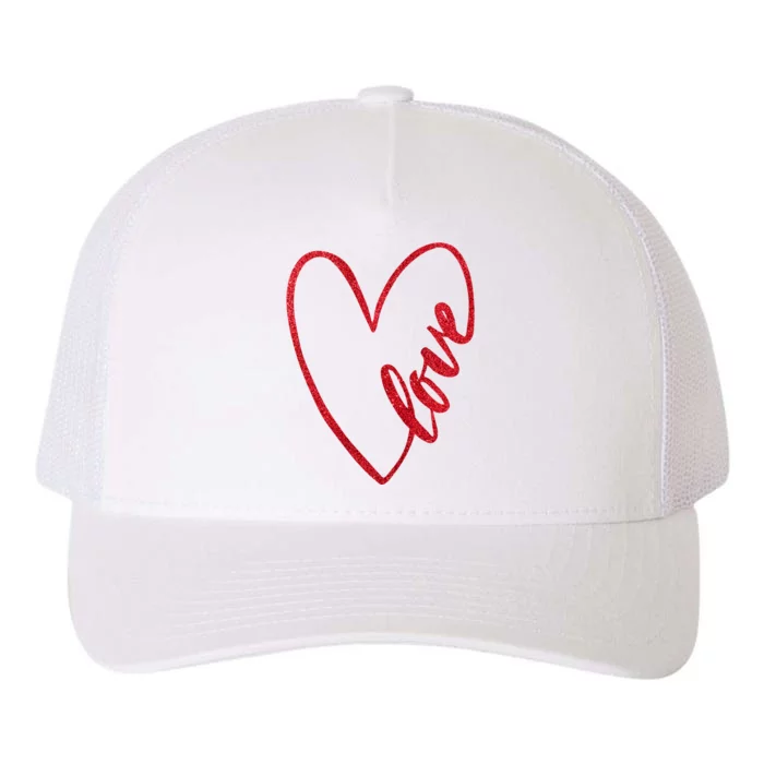 Love Romantic Heart Yupoong Adult 5-Panel Trucker Hat