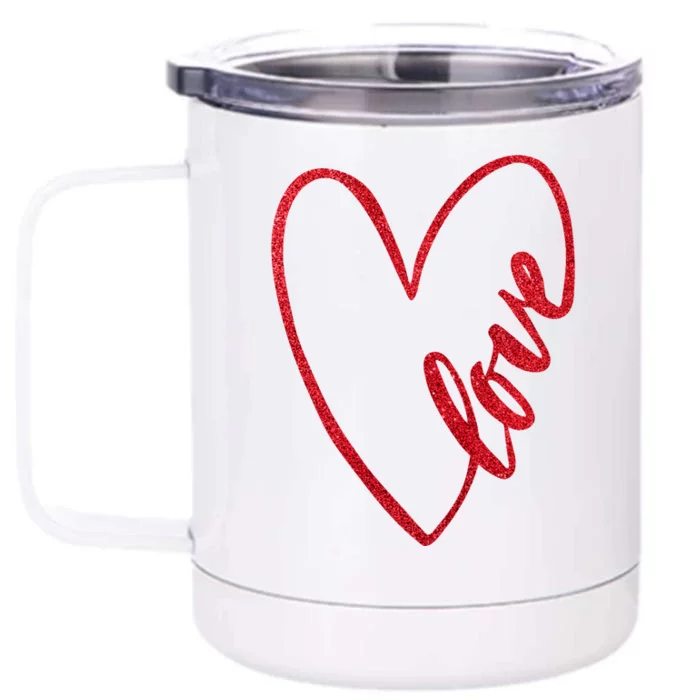 Love Romantic Heart Front & Back 12oz Stainless Steel Tumbler Cup