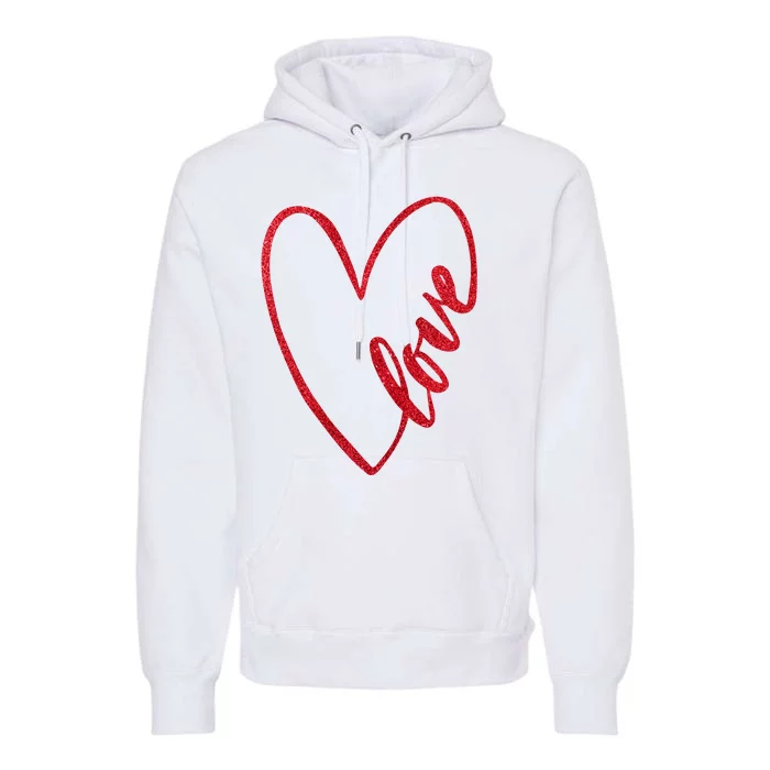 Love Romantic Heart Premium Hoodie