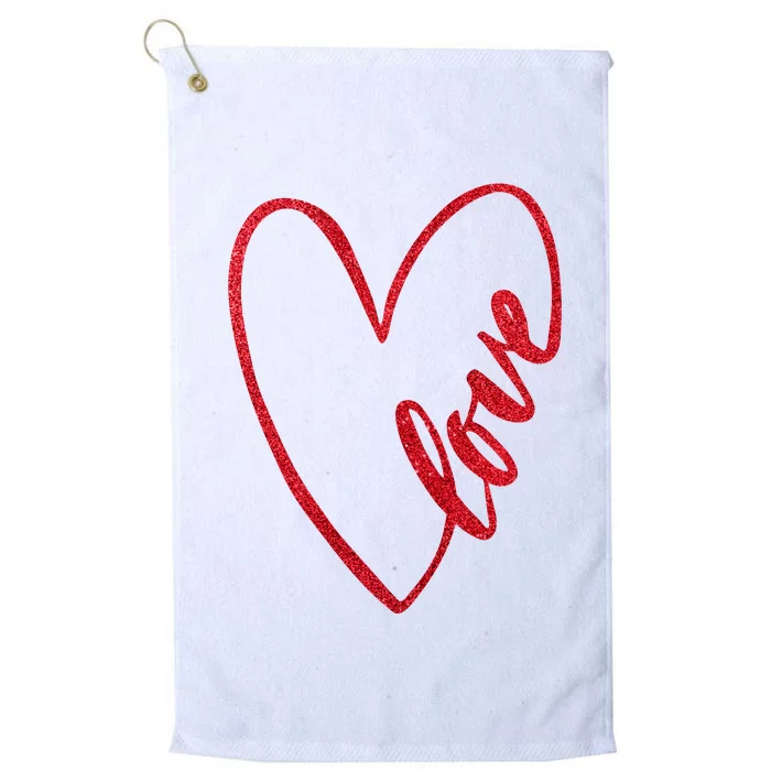 Love Romantic Heart Platinum Collection Golf Towel