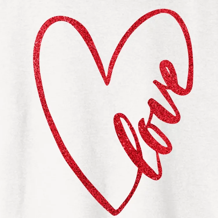 Love Romantic Heart Women's Crop Top Tee