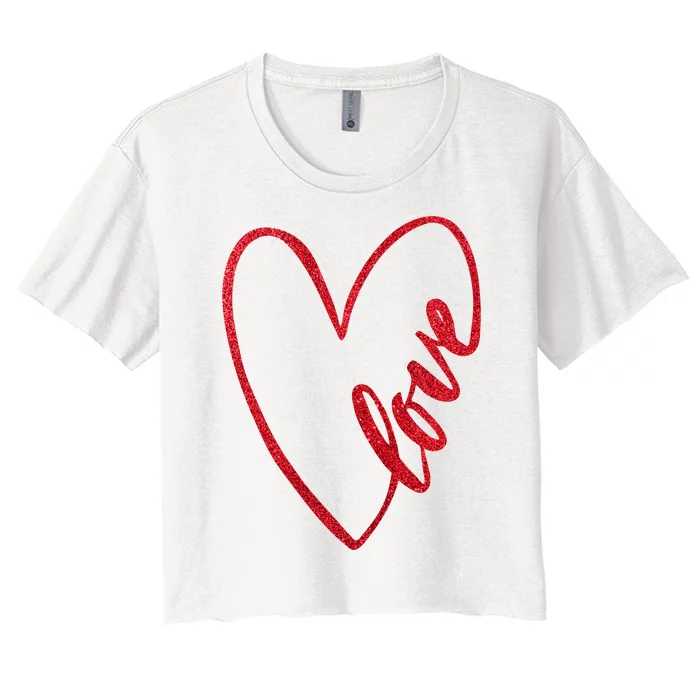 Love Romantic Heart Women's Crop Top Tee