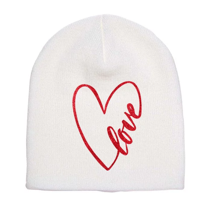 Love Romantic Heart Short Acrylic Beanie