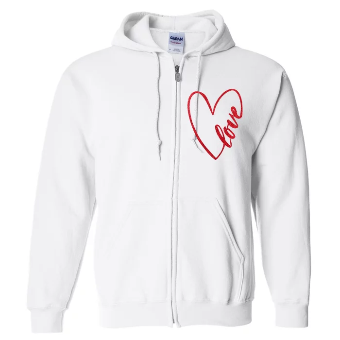 Love Romantic Heart Full Zip Hoodie