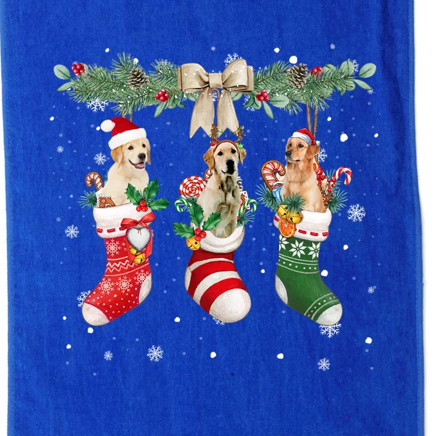 Labrador Retriever In Christmas Socks Labrador Retriever Gift Platinum Collection Golf Towel