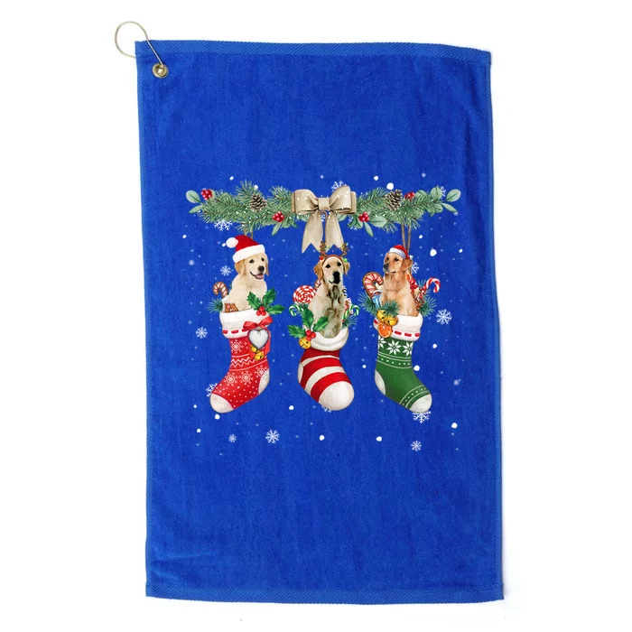 Labrador Retriever In Christmas Socks Labrador Retriever Gift Platinum Collection Golf Towel