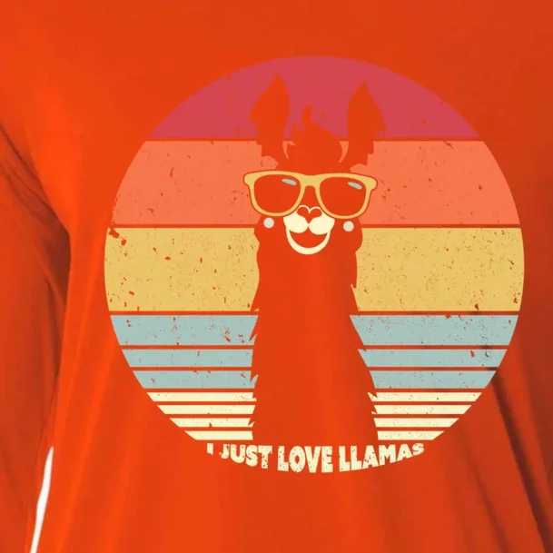 Llama Retro I Just Love Llamas Gift Cooling Performance Long Sleeve Crew