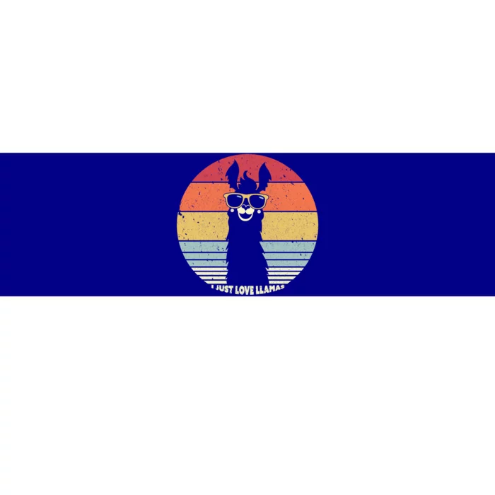 Llama Retro I Just Love Llamas Gift Bumper Sticker