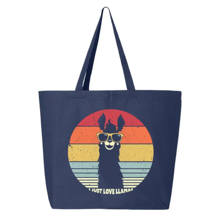 Llama Retro I Just Love Llamas Gift 25L Jumbo Tote