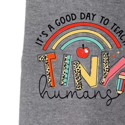 Leopard Rainbow Its A Good Day To Teach Tiny Humans Teacher Doggie 3-End Fleece Hoodie