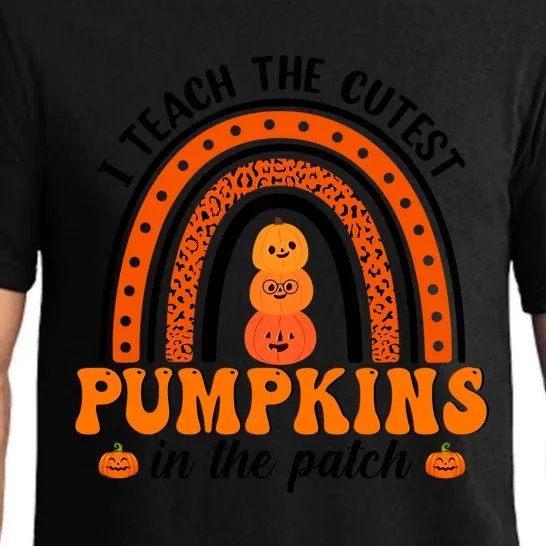 Leopard Rainbow I Teach The Cutest Pumpkins In The Patch Gift Pajama Set