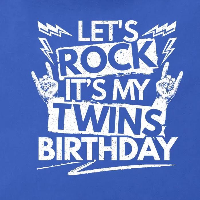 Lets Rock Its My Twins Birthdaytwin Dad And Twin Mom Funny Gift Zip Tote Bag