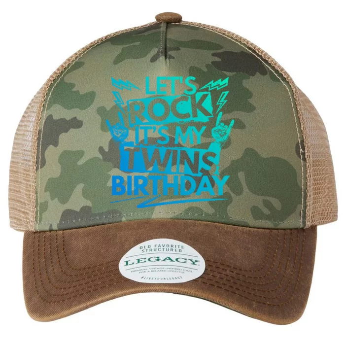 Lets Rock Its My Twins Birthdaytwin Dad And Twin Mom Gift Legacy Tie Dye Trucker Hat