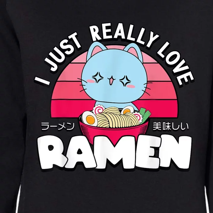 Love Ramen Japanese Gift Anime Shirt Girls Manga Kawaii Cat Womens California Wash Sweatshirt