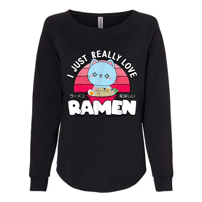 Love Ramen Japanese Gift Anime Shirt Girls Manga Kawaii Cat Womens California Wash Sweatshirt