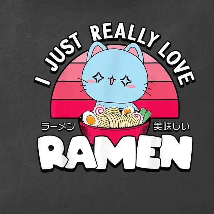 Love Ramen Japanese Gift Anime Shirt Girls Manga Kawaii Cat Zip Tote Bag