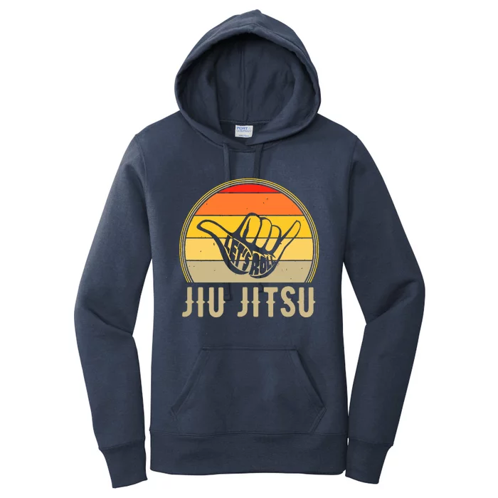 Let's Roll Jiu Jitsu Hand Vintage Sunset Funny Martial Arts Women's Pullover Hoodie