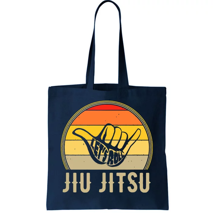 Let's Roll Jiu Jitsu Hand Vintage Sunset Funny Martial Arts Tote Bag