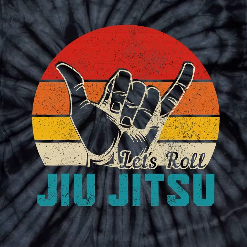 Let's Roll Jiu Jitsu MMA Retro Sunset Funny BJJ Fighter Tie-Dye T-Shirt