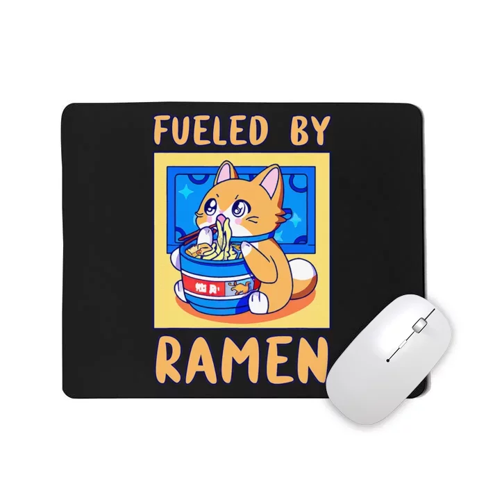 Love Ramen Japanese Noodles Kawaii Cat Mousepad