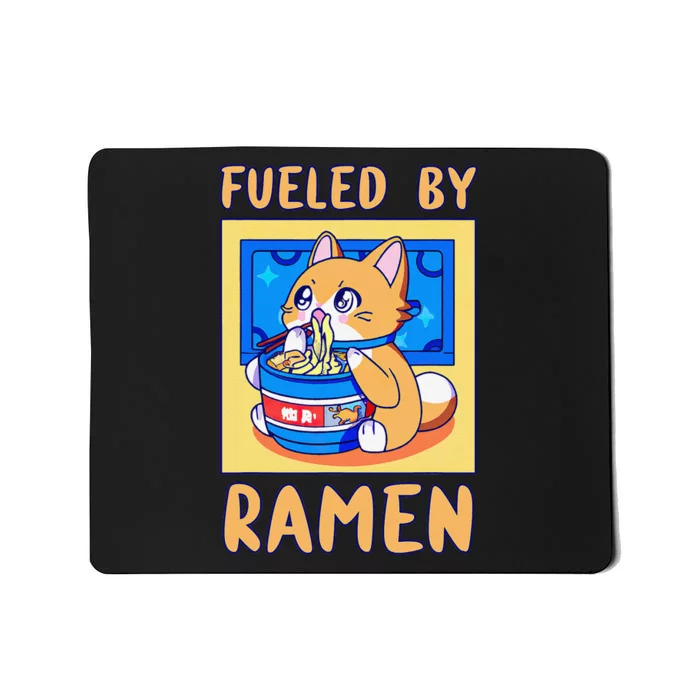 Love Ramen Japanese Noodles Kawaii Cat Mousepad