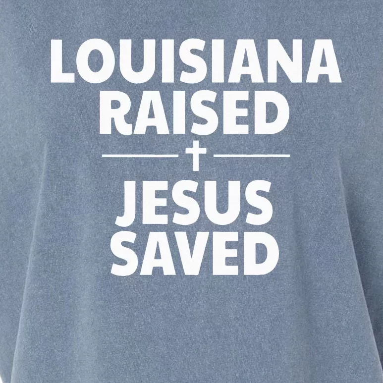 Louisiana Raised Jesus Saved Garment-Dyed Women's Muscle Tee