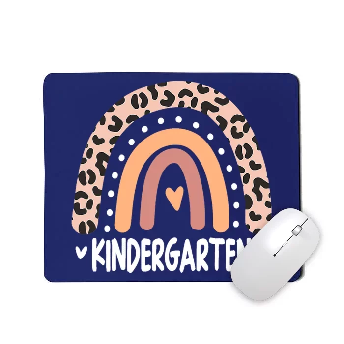 Leopard Rainbow Kindergarten Teacher Back to School Retro Mousepad