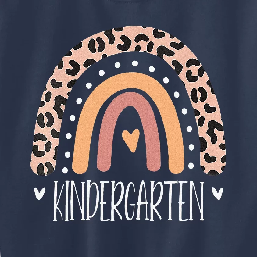 Leopard Rainbow Kindergarten Teacher First Day Of School Kids Sweatshirt