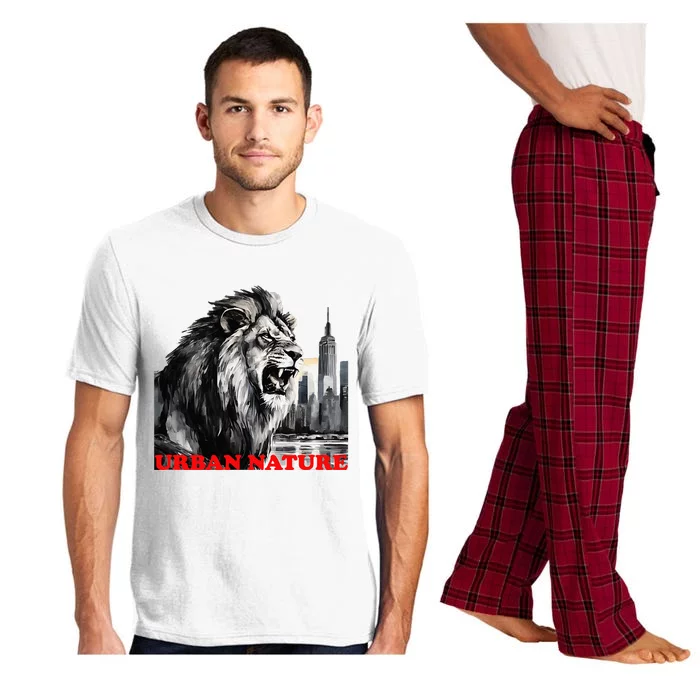 Lion Roaring King Of New York City Urban Nature Cityscape Pajama Set