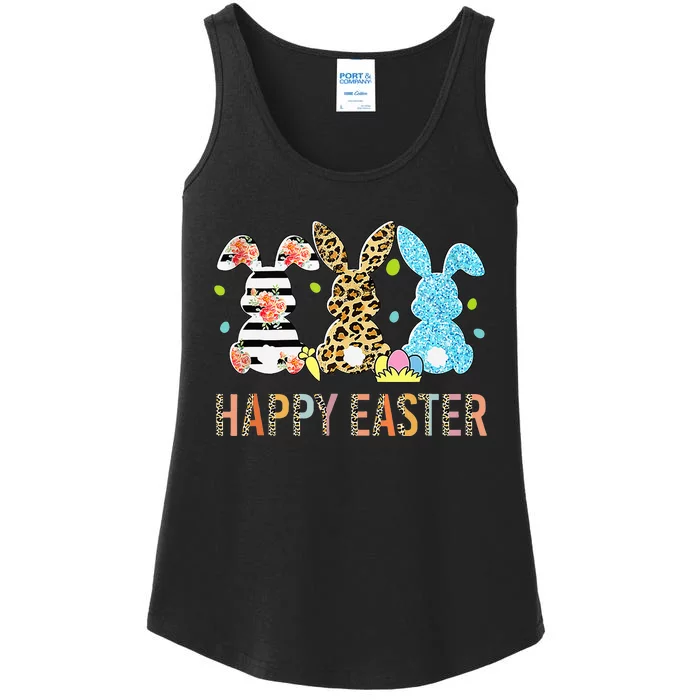 Leopard Rabbit Lover Happy Easter Day Ladies Essential Tank