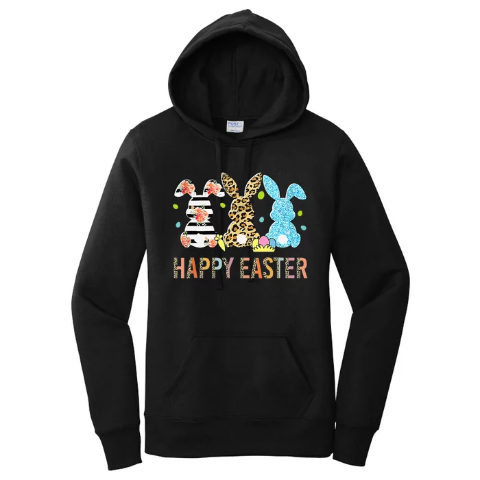 Leopard Rabbit Lover Happy Easter Day Women's Pullover Hoodie