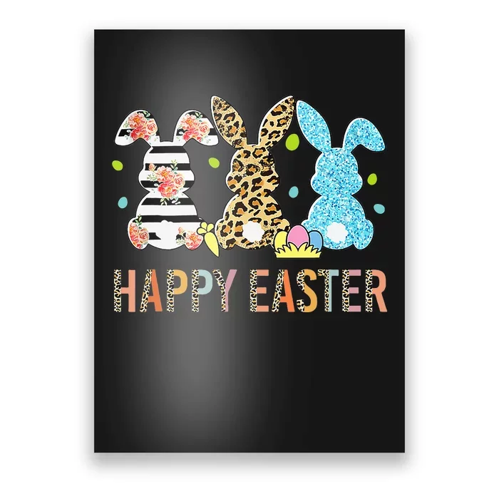 Leopard Rabbit Lover Happy Easter Day Poster