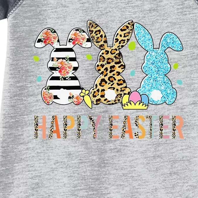 Leopard Rabbit Lover Happy Easter Day Infant Baby Jersey Bodysuit