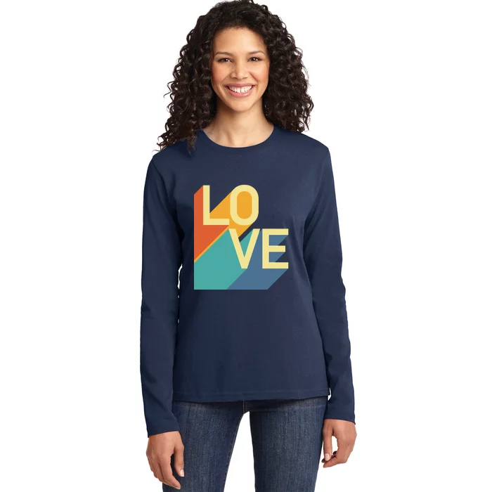 Love Retro Ladies Long Sleeve Shirt