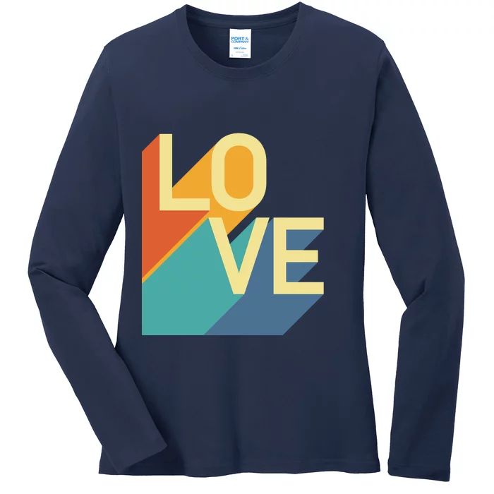 Love Retro Ladies Long Sleeve Shirt