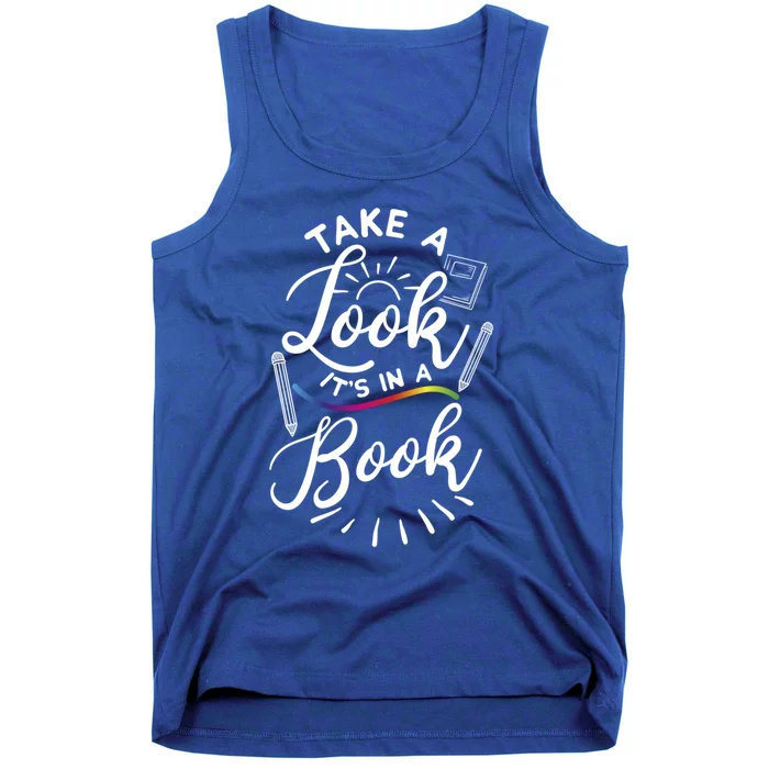 Love Reading Love Rainbows Gift Retro Rainbow Design Design Gift Tank Top