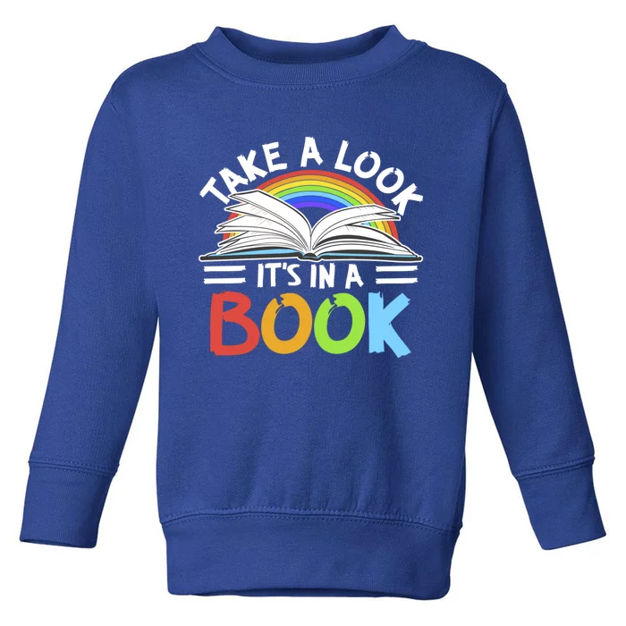 Love Reading Love Rainbows Gift Retro Rainbow Design Design Meaningful Gift Toddler Sweatshirt