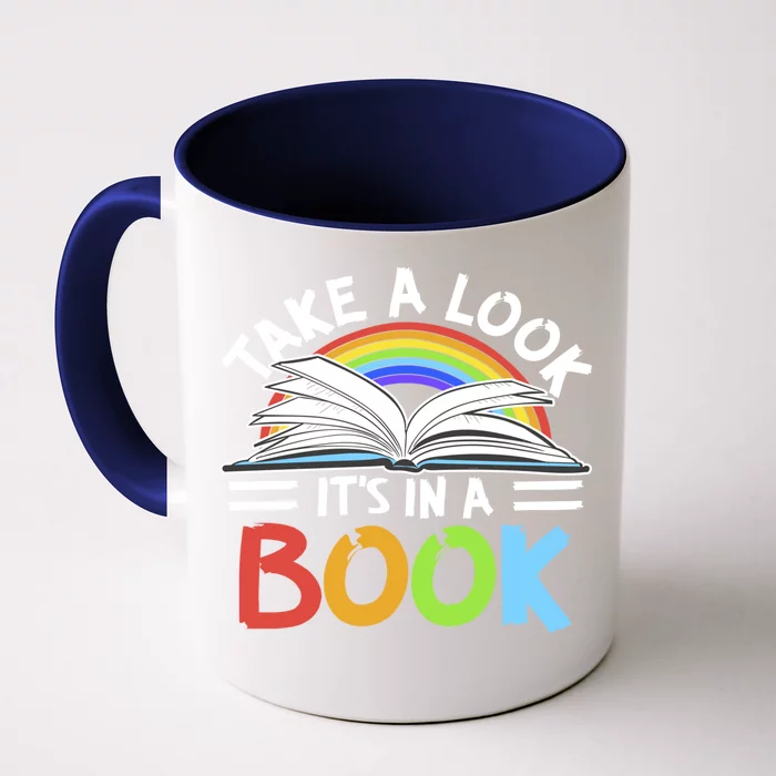 Love Reading Love Rainbows Gift Retro Rainbow Design Design Meaningful Gift Front & Back Coffee Mug