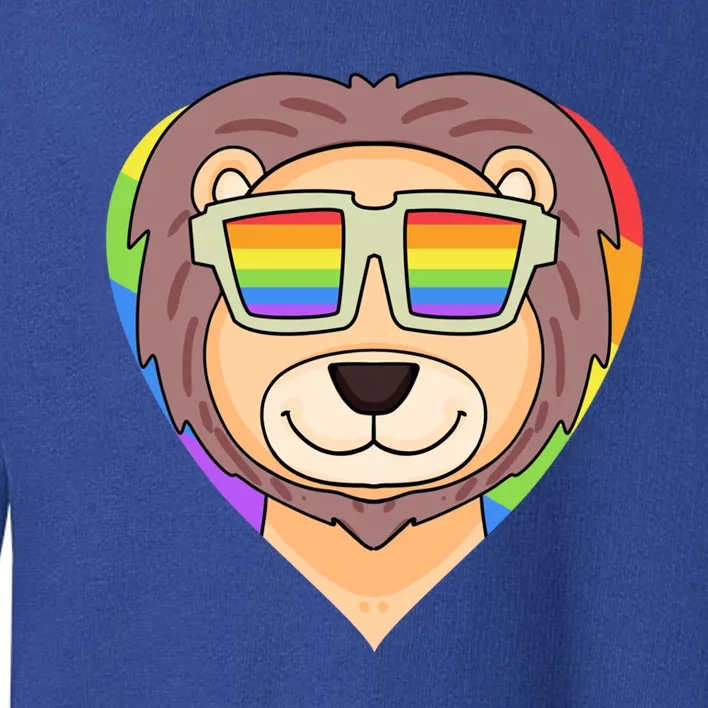 Lgbt Rainbow Lion Gay Pride Lgbt Heart Animal Gift Toddler Sweatshirt