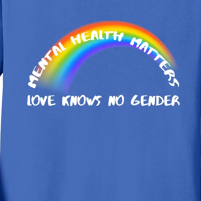 Lgbtq Rainbow Love Knows No Gender Funny Gift Kids Long Sleeve Shirt