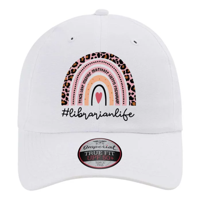 Librarian Rainbow Leopard Funny School Librarian Gift The Original Performance Cap