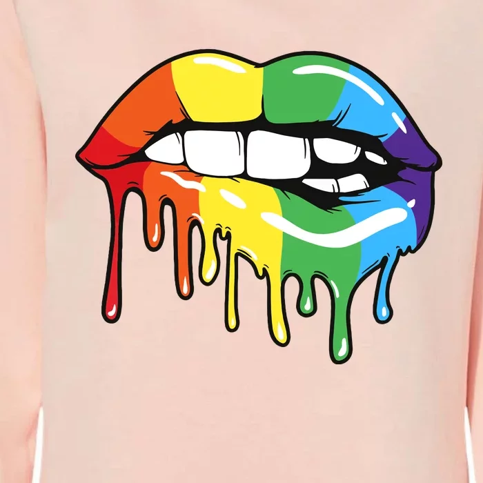 Lgbt Rainbow Lip Pro Pride Month Womens California Wash Sweatshirt