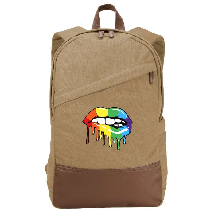 Lgbt Rainbow Lip Pro Pride Month Cotton Canvas Backpack