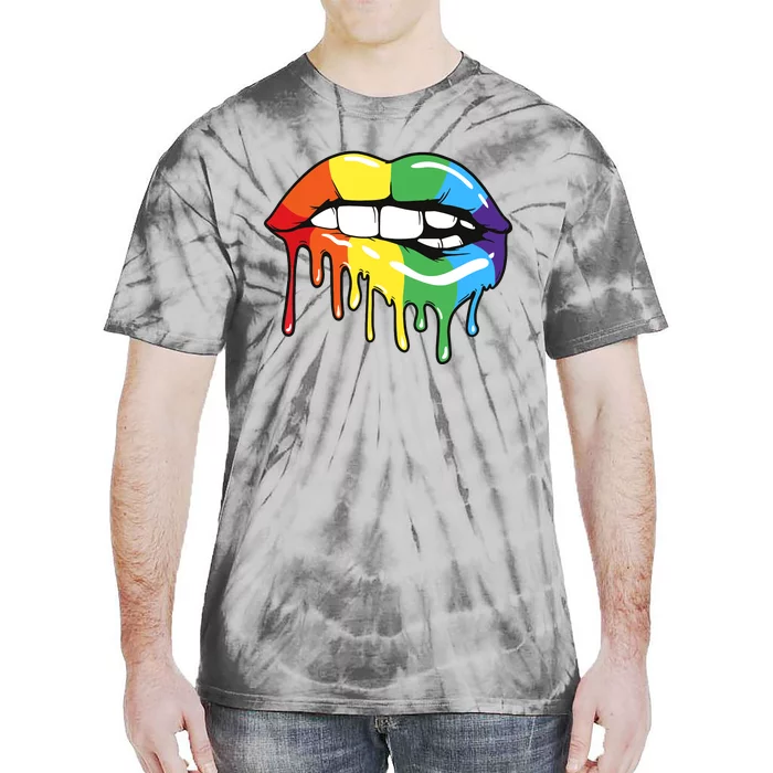 Lgbt Rainbow Lip Pro Pride Month Tie-Dye T-Shirt